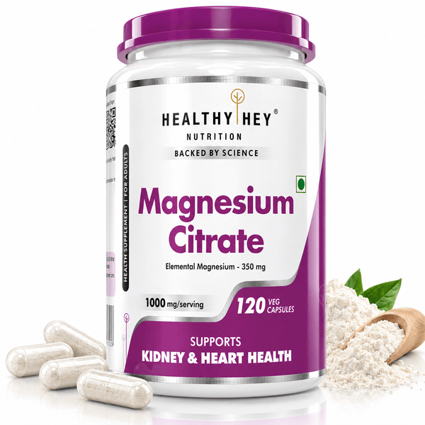 Magnesium Citrate 120 Vegetable Capsules - Supports Bone Health, Energy, and Muscle Function