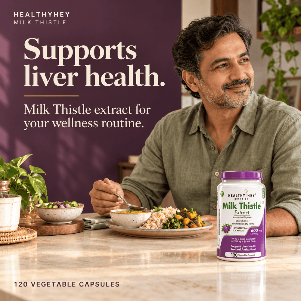 HealthyHey Nutrition Capsule Milk Thistle Supplement 600mg Extract - Supports Liver Health and Antioxidant (Silymarin)