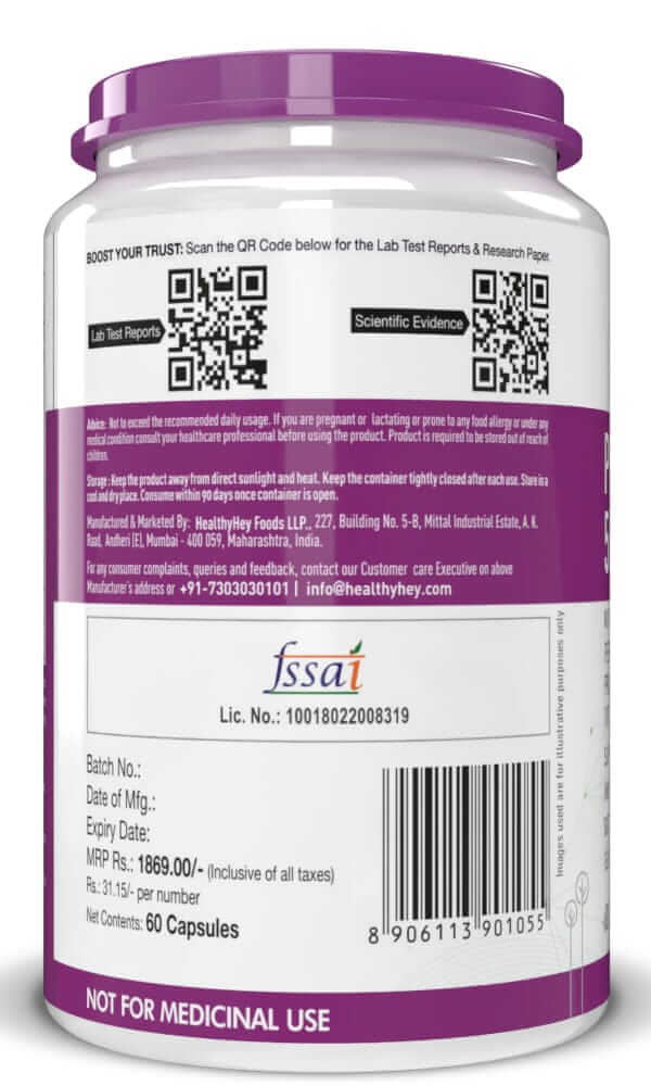 HealthyHey Nutrition Capsule Probiotics 50 Billion CFU | Immune Gut Health, Multi-Strains, Targeted Release | 60 Veg. Capsules