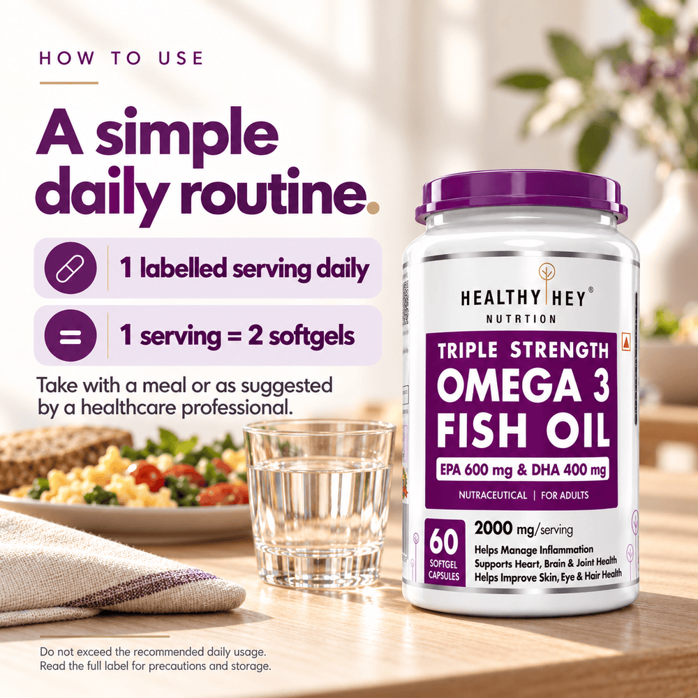 HealthyHey Nutrition Softgels HealthyHey Omega 3 Fish Oil | 2000 mg per 2 Softgels | EPA 600 mg + DHA 400 mg | Burpless