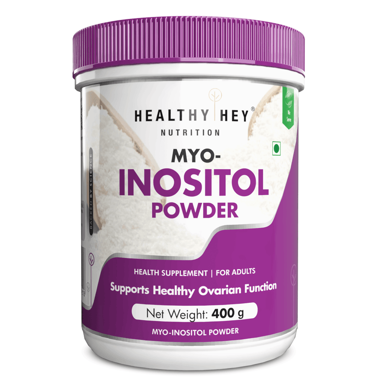 HealthyHey Myo-Inositol Powder for PCOS — 400g pure myo-inositol supplement