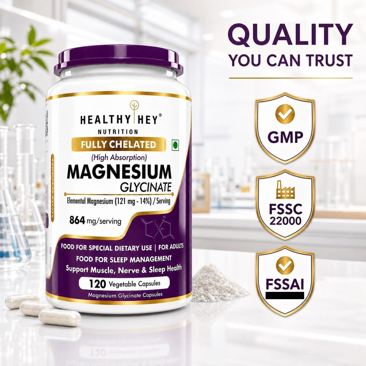 HealthyHey Magnesium Glycinate 14% Fully Chelated, product information 4