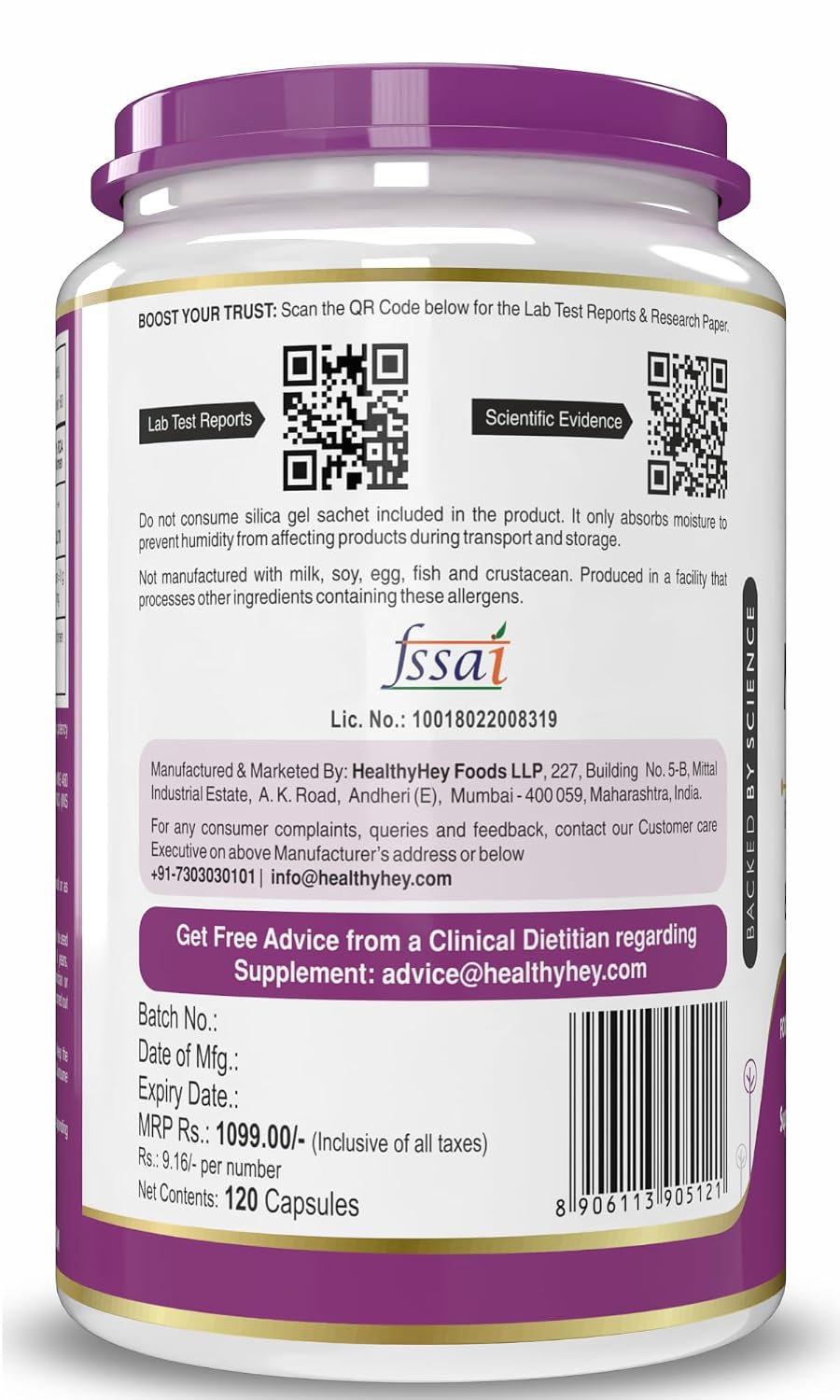 HealthyHey Magnesium Glycinate 14% Fully Chelated, product information 8