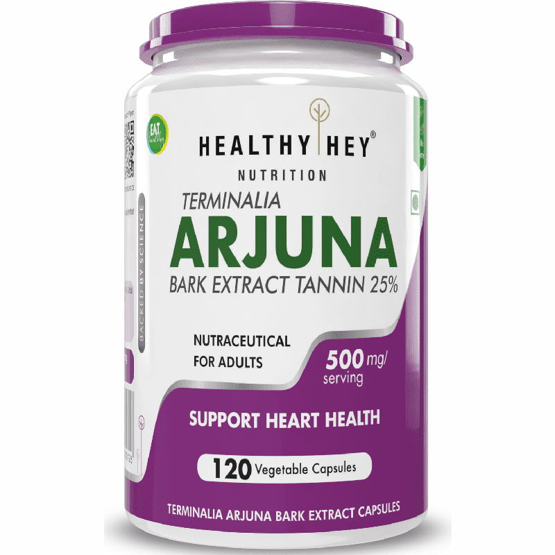 Terminalia Arjuna Bark Extract, Support Heart Health -Tannin 120 Veg Capsules