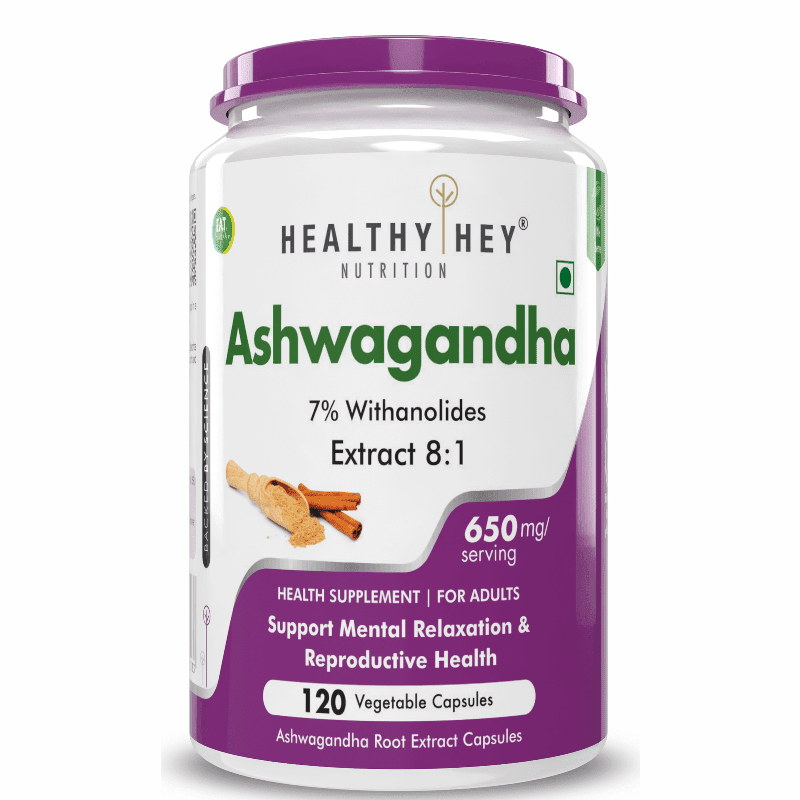 Ashwagandha Extract Capsules | 100% Natural Rejuvenating Formula - Promotes Mind & Body Wellness - 120 Capsules