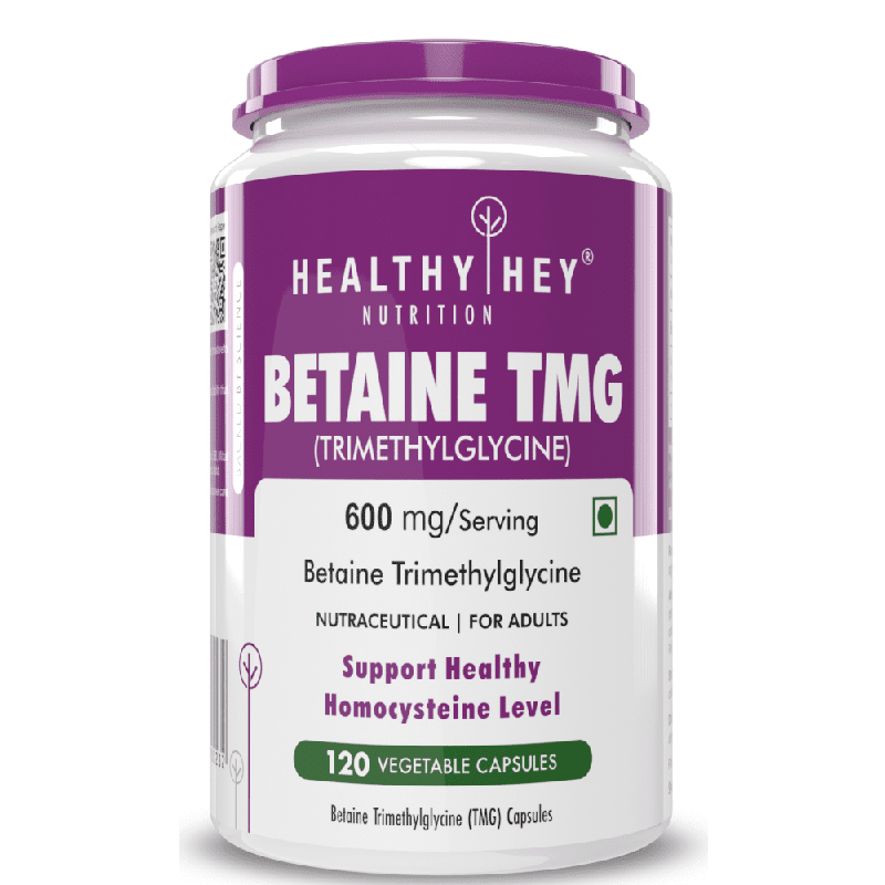 Betaine Trimethylglycine, Support Healthy homocysteine levels (TMG) 600mg - 120 Veg Capsules