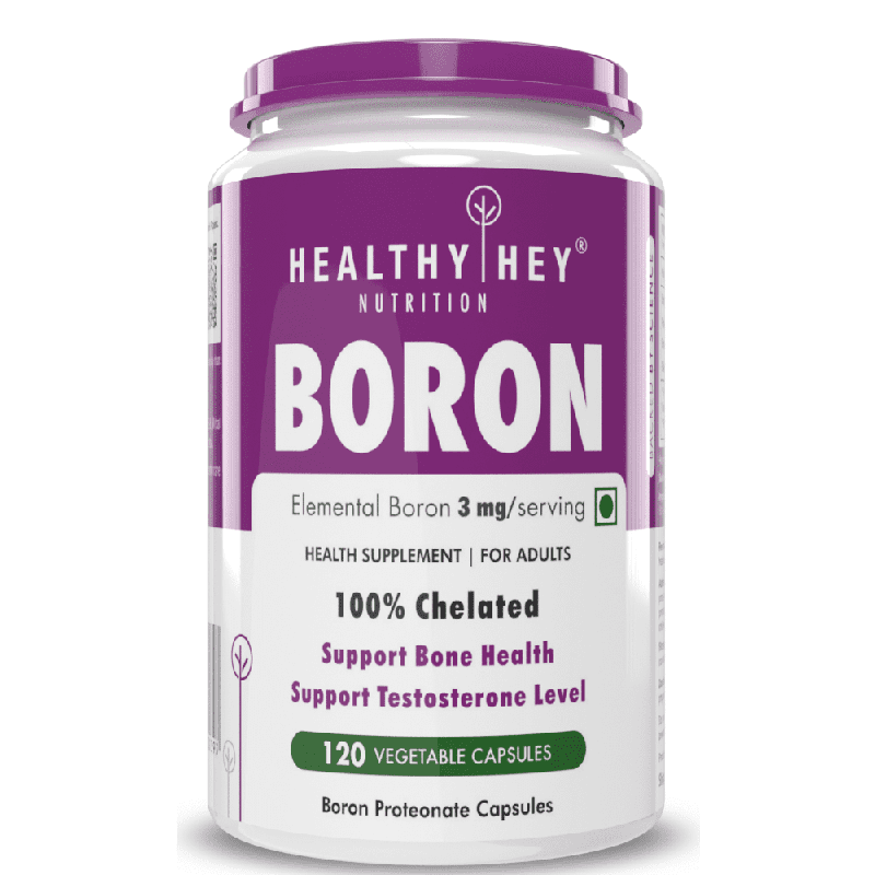 Boron 3 mg,Support bone Health & testosterone levels -Trace Mineral -100% Chelated - Boost Testostrone & Promote Bone Health-120 Veg Capsule