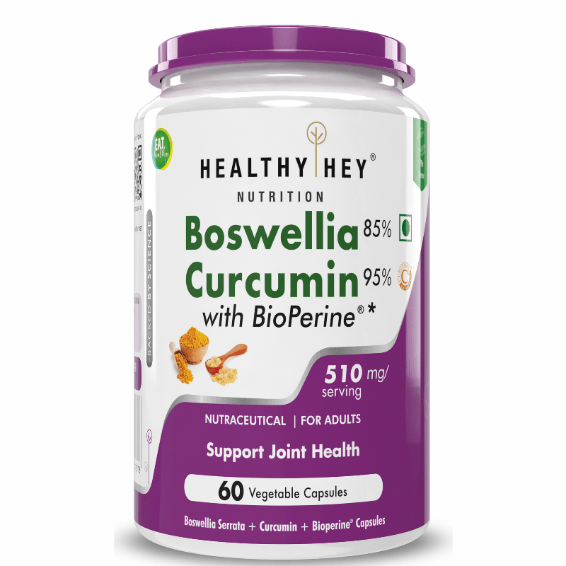 Boswellia Serrata & Curcumin with Bioperine, Support Joint Health - Promote Joint Health - 60 Veg Capsules