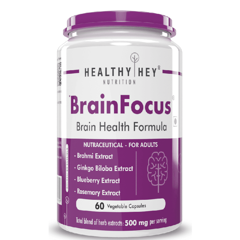 BrainFocus - Natural Brain Health Formula for Memory & Focus - 60 Veg Capsules