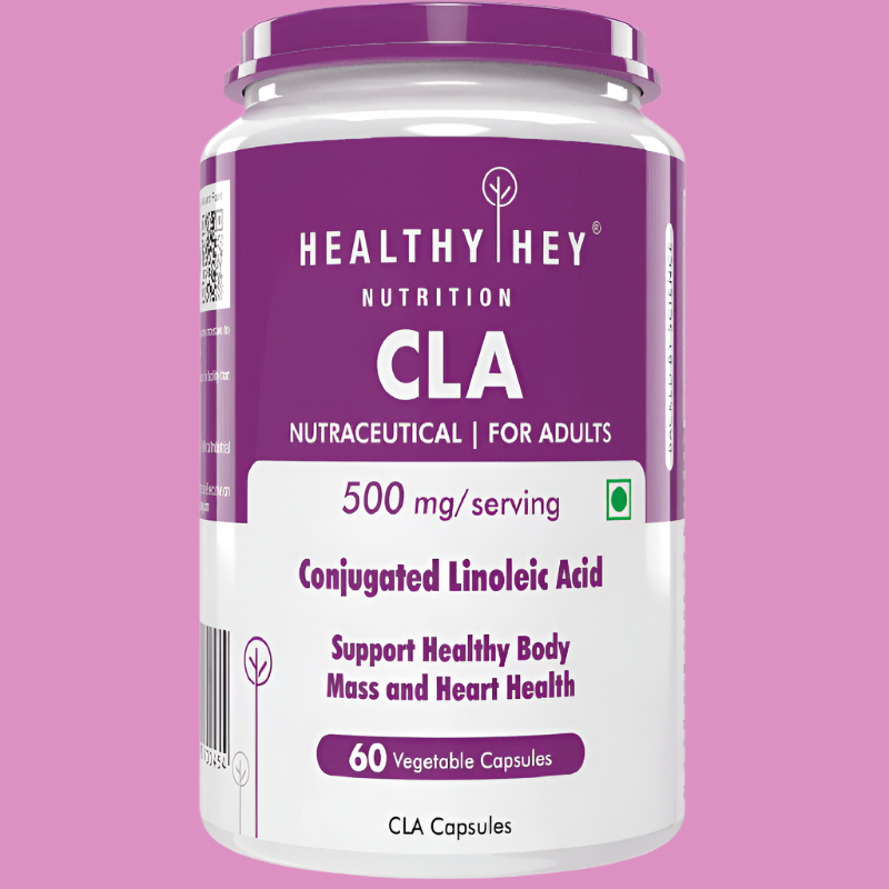 CLA 500, Support Healthy body mass & Heart Health -Conjugated Linoleic Acid-Helps Fat Oxidation-60 Veg. Capsules