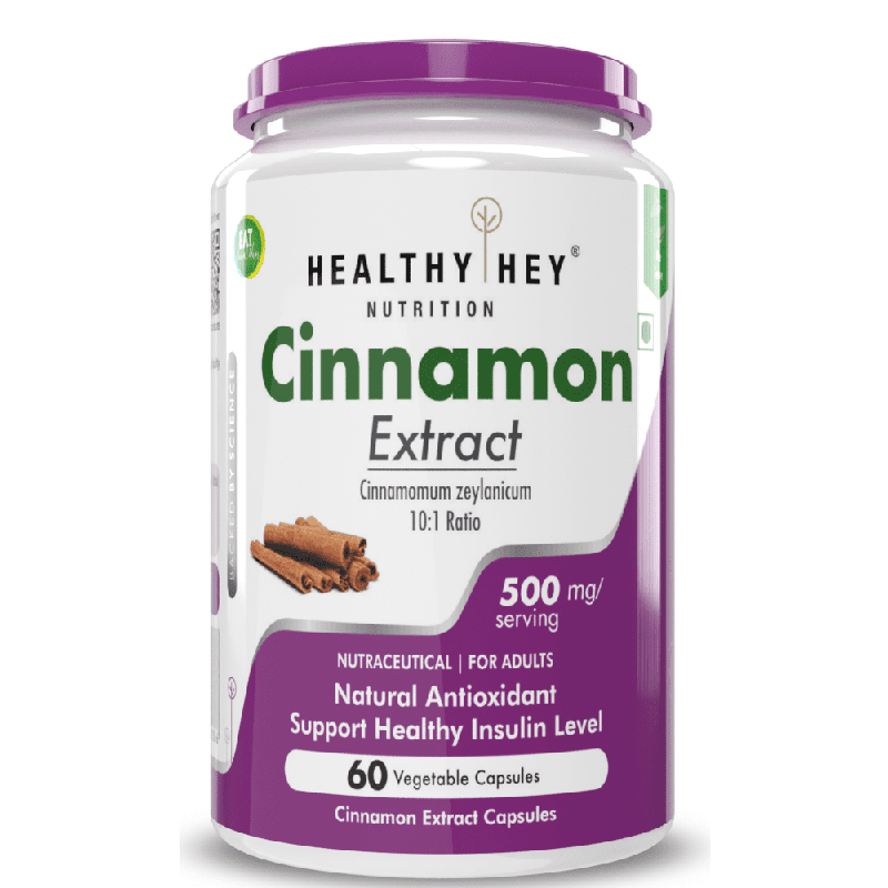 Cinnamon Extract,Natural Antioxidant & support Healthy 10:1 Ratio - Support Healthy Glucose Levels - 60 Veg Capsules