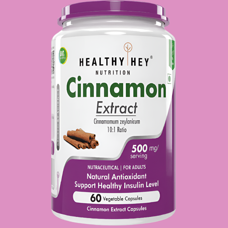 Cinnamon Extract,Natural Antioxidant & support Healthy 10:1 Ratio - Support Healthy Glucose Levels - 60 Veg Capsules