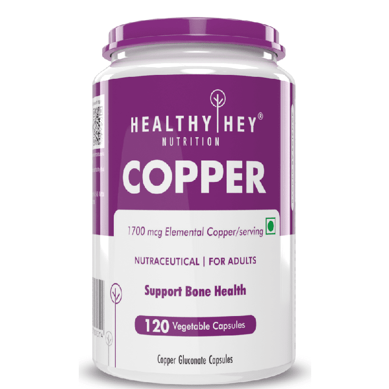 Copper Gluconate, Support Bone Health - Highly Bioavailable Form - Non-GMO, Gluten Free -120 Veg. Capsules