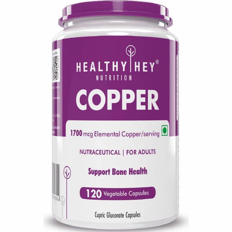 Copper Gluconate, Support Bone Health - Highly Bioavailable Form - Non-GMO, Gluten Free -120 Veg. Capsules