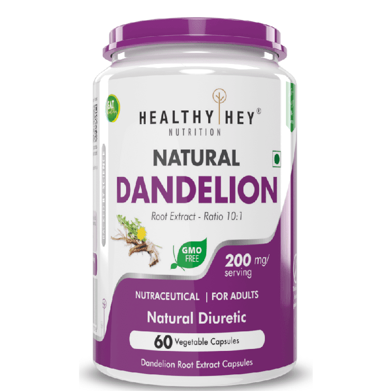 Dandelion Root Extract, -Natural - 10:1 Ratio - Natural Diuretic & Support Digestion, 60 Veg Capsules