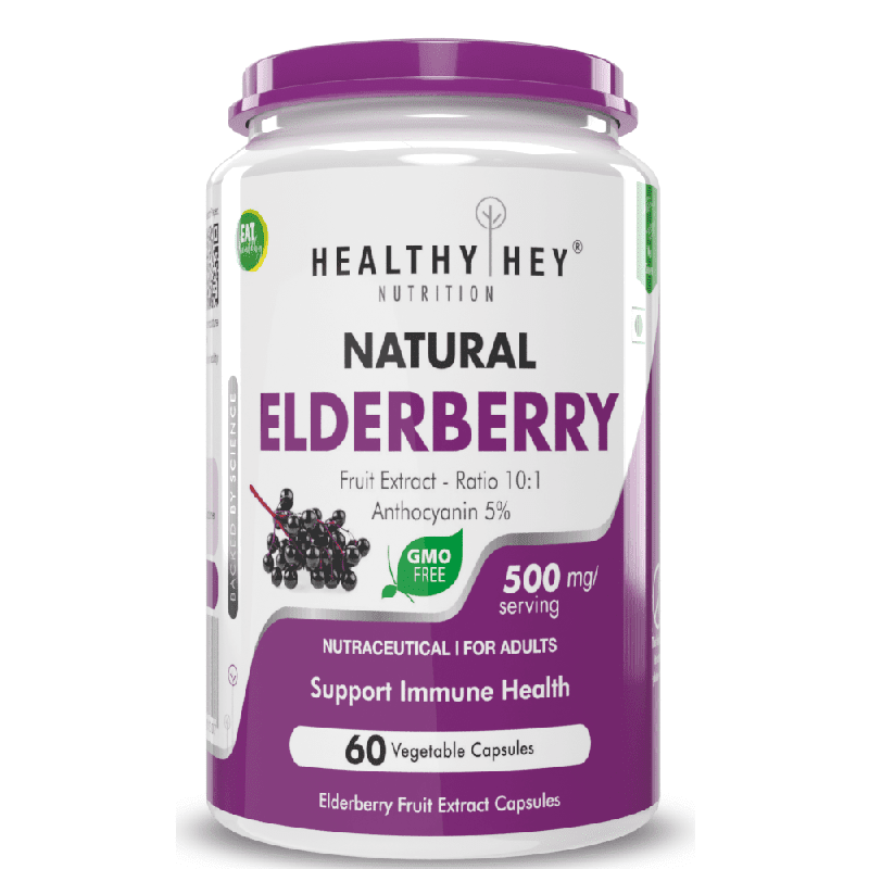 Natural Elderberry Fruit Extract,Immune support 60 veg capsules