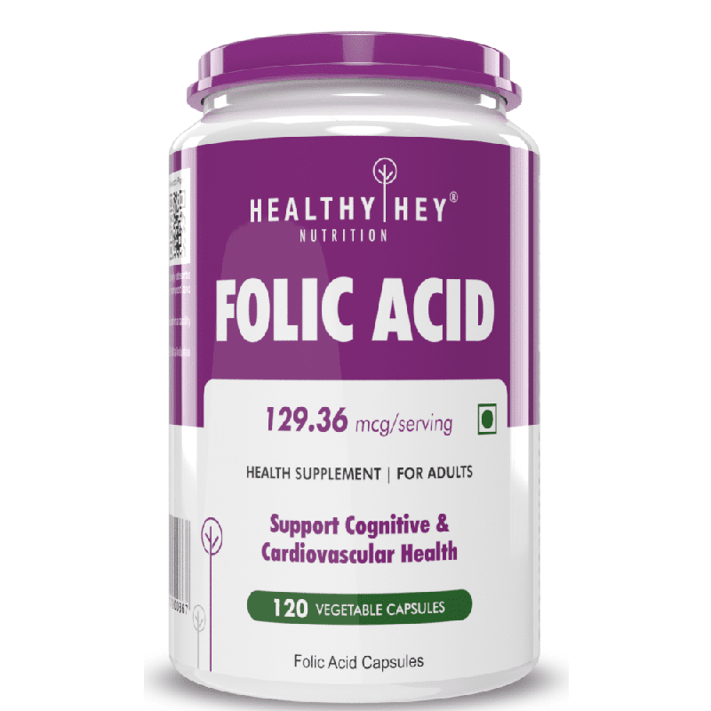 Folic Acid, Support Cognitive & cardiovascular Health - 120 Veg Capsules