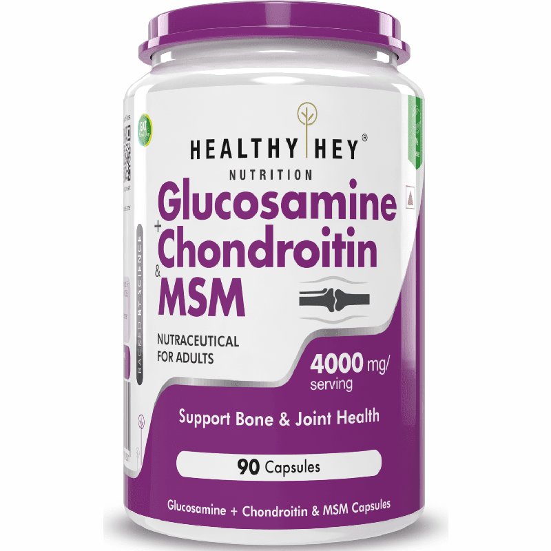 Double Strength Glucosamine Chondroitin and MSM, Support Bone & joint Health for Cartilage; Joint and Bone; 90 Capsules