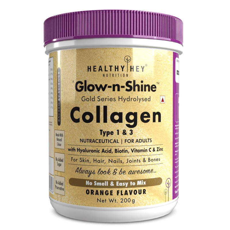 Skin Glow-n-Shine Collagen Powder 200g | Hydrolysed Collagen for Women and Men with Hyaluronic Acid, Biotin and Vitamin C for Healthy Skin, Hair and Nails