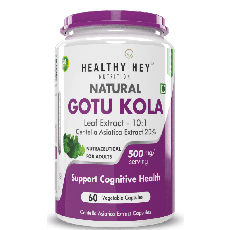 Gotu Kola Extract Supplement, Adaptogen for Brain & Nervous System Support, Calming, Mental Clarity - 60 Capsules, Non GMO, Gluten Free, Vegan