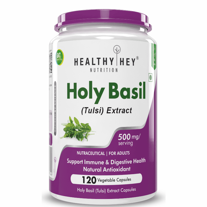 Tulsi Extract, Supports Immune & Digestive Health (Holy Basil Extract) - Supports Stress and Immune System - 120 Veg Capsules