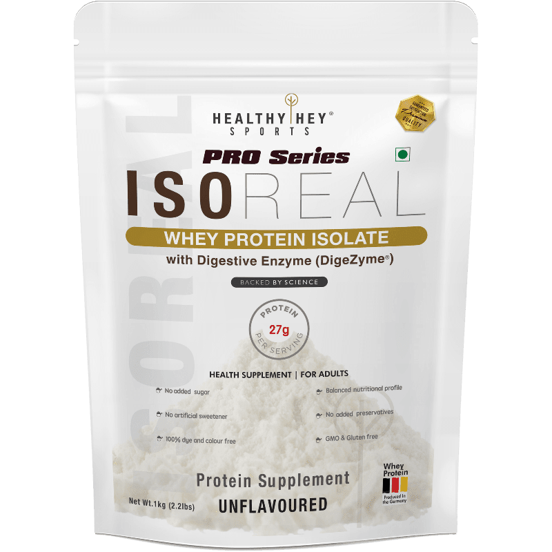 Whey Protein Isolate - ISOReal (Sourced from Europe) with Digestive Enzymes - Pouch