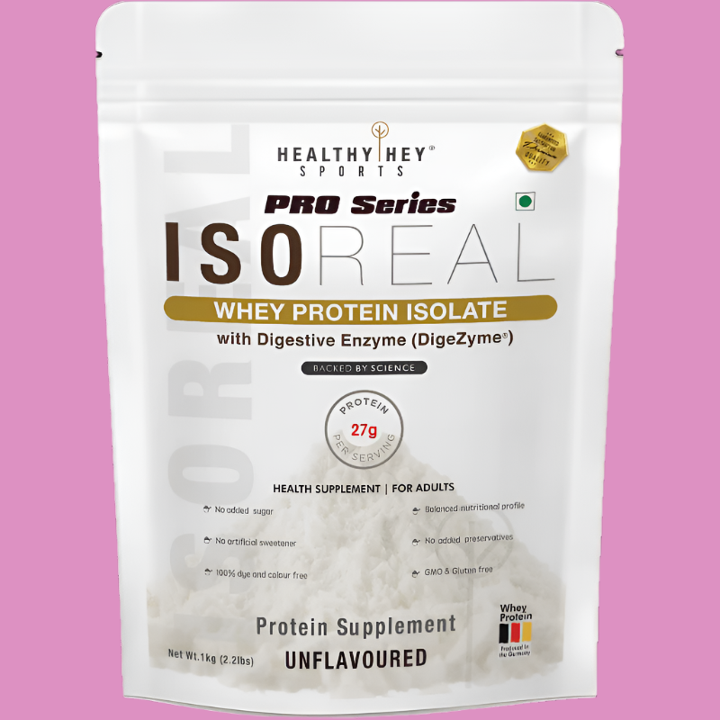 Whey Protein Isolate - ISOReal (Sourced from Europe) with Digestive Enzymes - Pouch