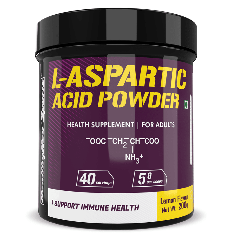 L- Aspartic Acid Powder, Supports Immune Health - Lemon Flavour - 200g