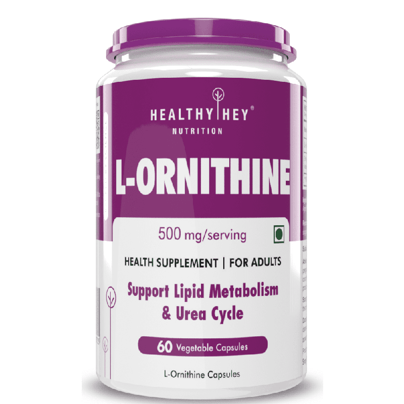 L-Ornithine, సపోర్ట్ లిపిడ్ మెటబాలిజం &amp; యూరియా సైకిల్ 60 వెజ్ క్యాప్సూల్స్