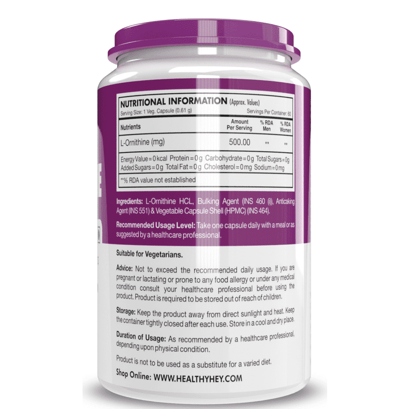 L-Ornithine 60 Vegetable Capsules