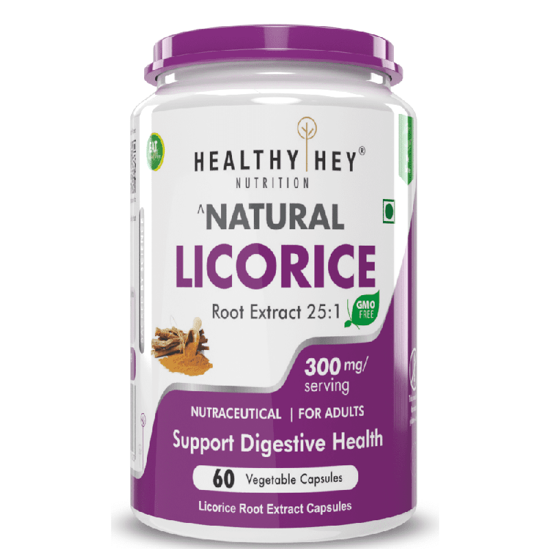 Licorice Root Extract 25:1-100% Natural -60 Veg. Capsules- Support Heart Health and Digesion