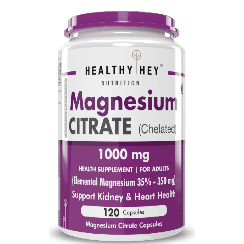 Magnesium Citrate 120 Vegetable Capsules - Supports Bone Health, Energy, and Muscle Function