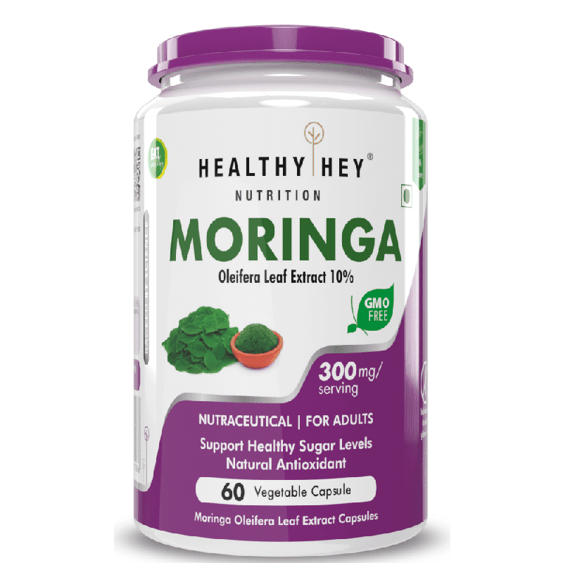 Moringa Extract, Support Healthy Sugar, Levels Natural Antioxidant 10:1-300mg - 60 Veg Capsules