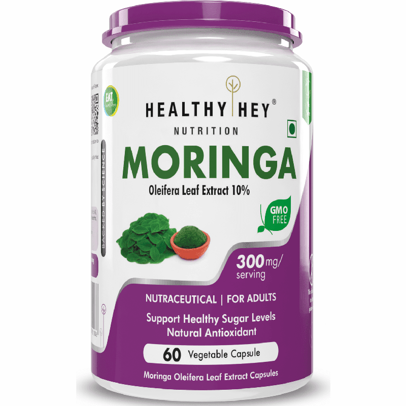 Moringa Extract, Support Healthy Sugar, Levels Natural Antioxidant 10:1-300mg - 60 Veg Capsules