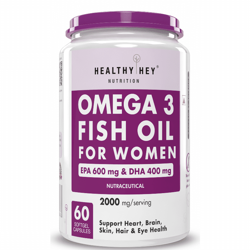 Omega 3 Fish Oil , Support Heart, Brain, Skin, Hair & Eye Health 60 Softgel Capsules (600 EPA & 400 DHA)