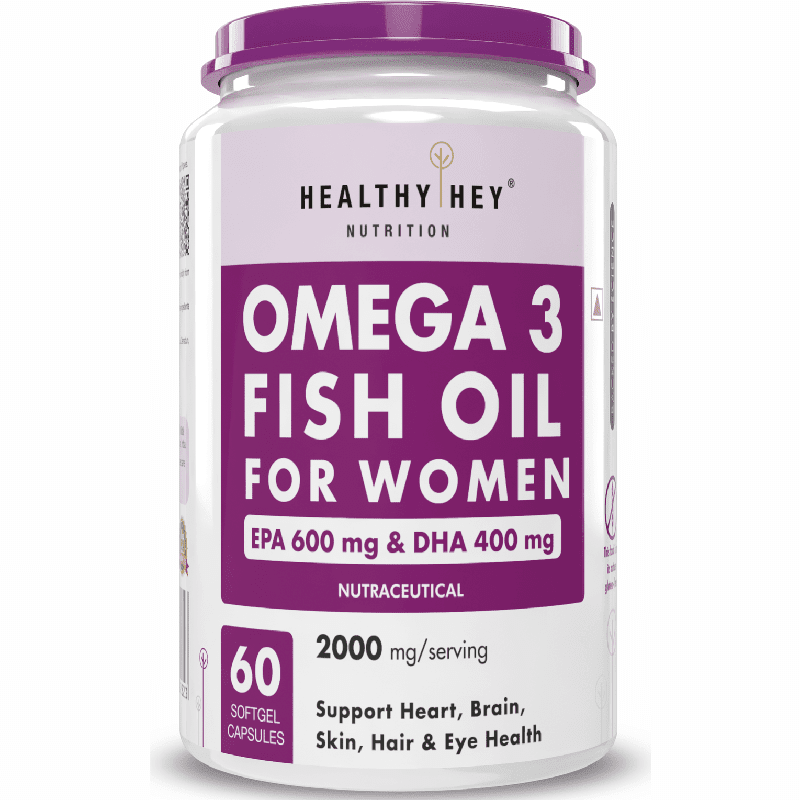 Omega 3 Fish Oil , Support Heart, Brain, Skin, Hair & Eye Health 60 Softgel Capsules (600 EPA & 400 DHA)