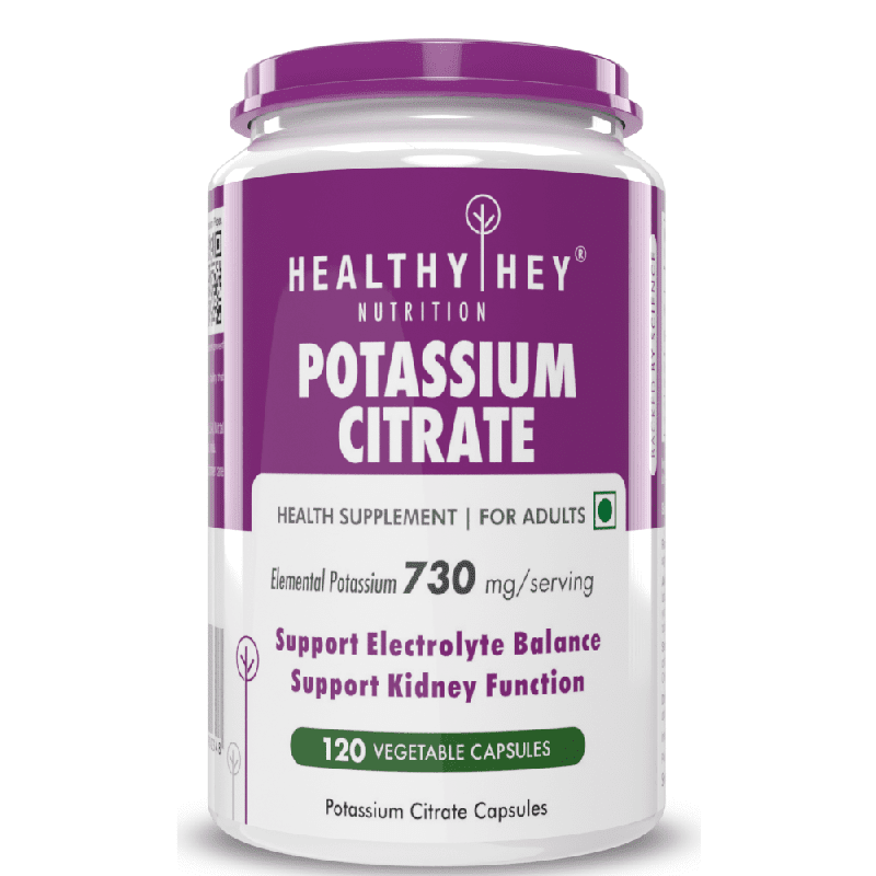 Potassium Citrate, Support Electrolyte balance Kidney function -120 Veg Capsules