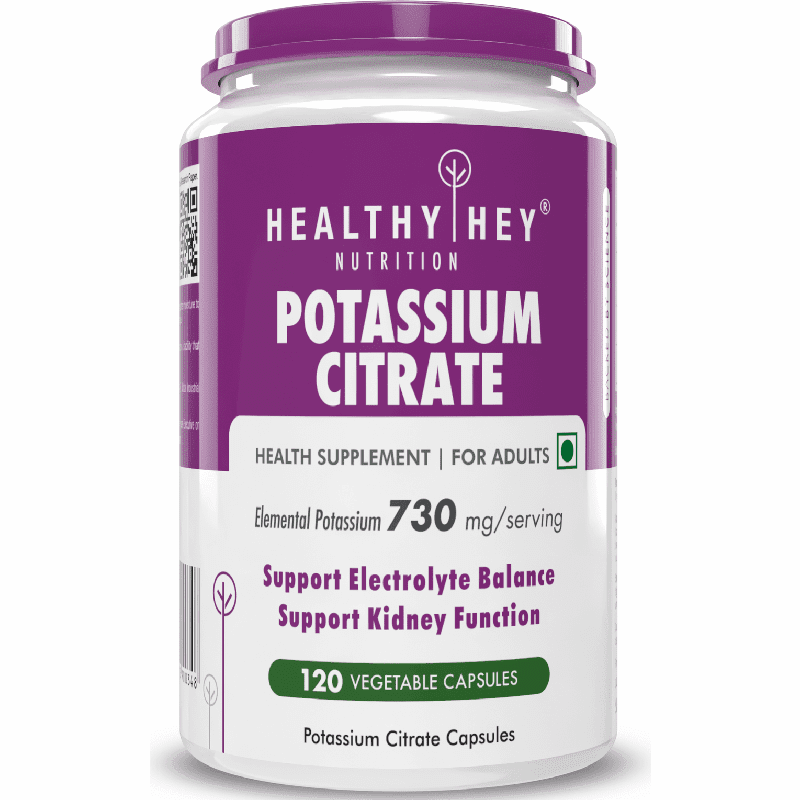 Potassium Citrate, Support Electrolyte balance Kidney function -120 Veg Capsules