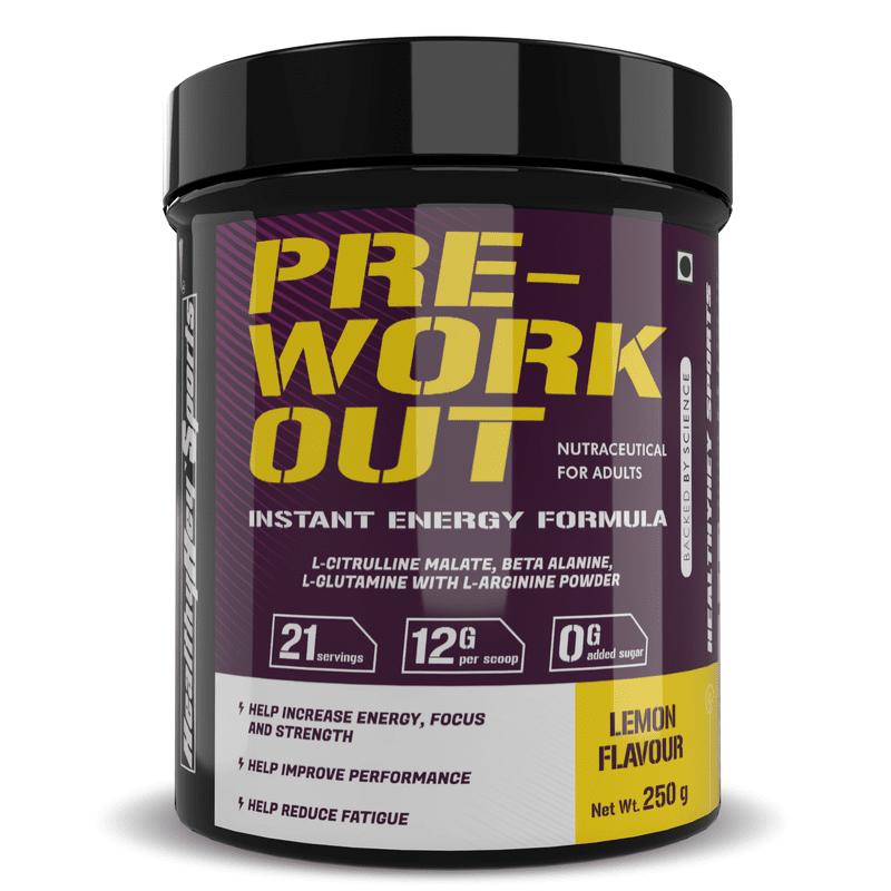 Pre-Workout, Pump, Energy, Strength Drink | Intense Sustained Energy | L-Citrulline, L-Arginine, Beta Alanine, Caffein, Glutamine & Sodium | 250 gram