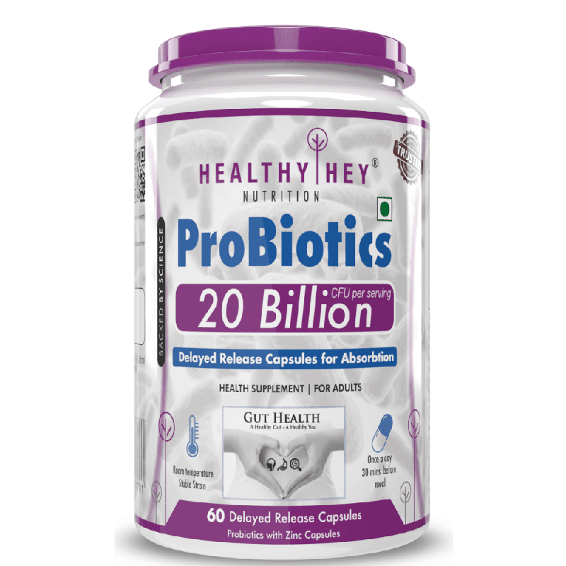 Probiotic Supplement: 20 Billion CFU, Delayed-Release Capsules, Temperature Stable - Improve Gut, Digestion, and Immune Health (60 Veg. Capsules)