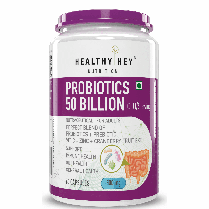 Probiotics 50 Billion CFU | Immune Gut Health, Multi-Strains, Targeted Release | 60 Veg. Capsules