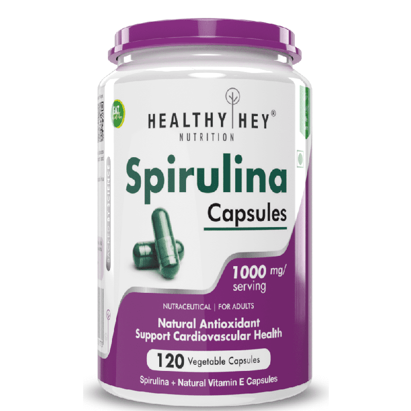 Spirulina,Natural Antioxidant & support cardiovascular 120 Veg capsules.