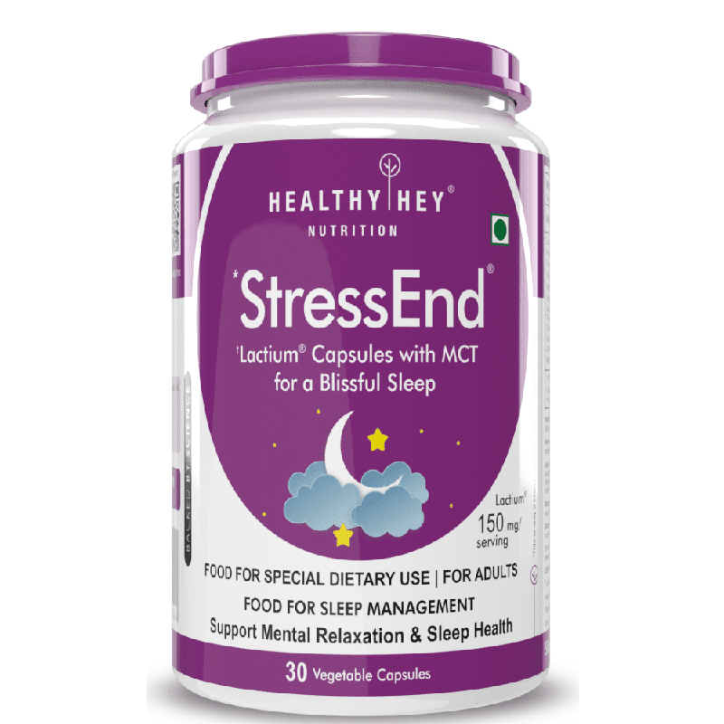 StressEnd - Stress & Anxiety Relief Supplement - Scientifically Proven Lactium Peptide - Vegan, Non-GMO, Gluten-Free-30 Vege capsules