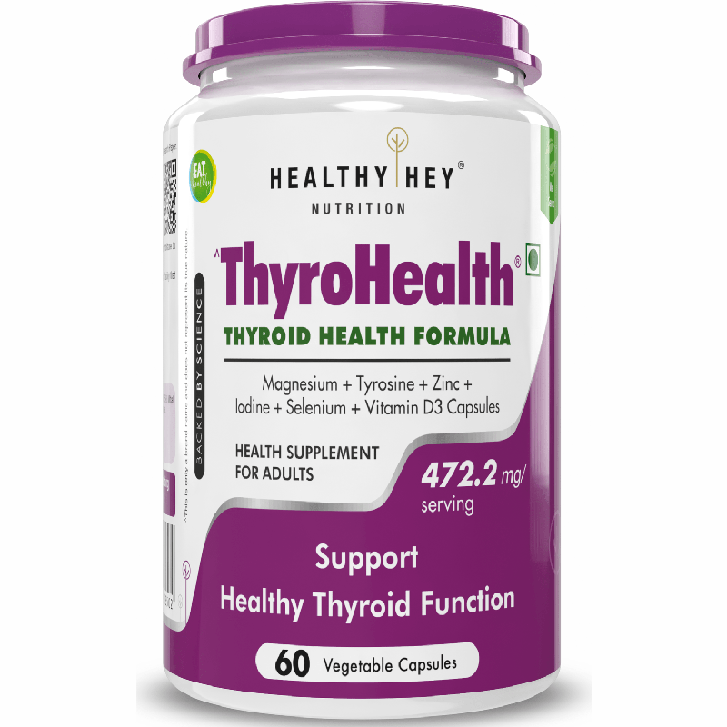 ThyroHealth, Support Healthy Thyroid Function -Thyroid Health Formula - 60 veg Capsules