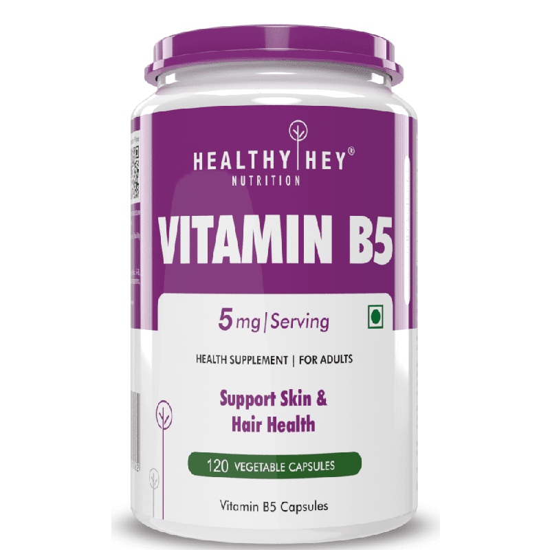 Vitamin B5, Support skin & Hair Health D-Pantothenate 120 Veg. Capsules