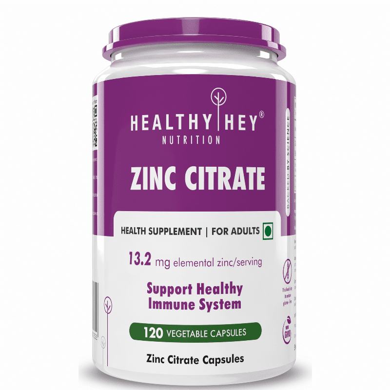 Zinc Citrate, Supports Immune and Immunity - 120 Veg Capsules