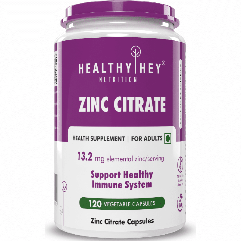 Zinc Citrate, Supports Immune and Immunity - 120 Veg Capsules