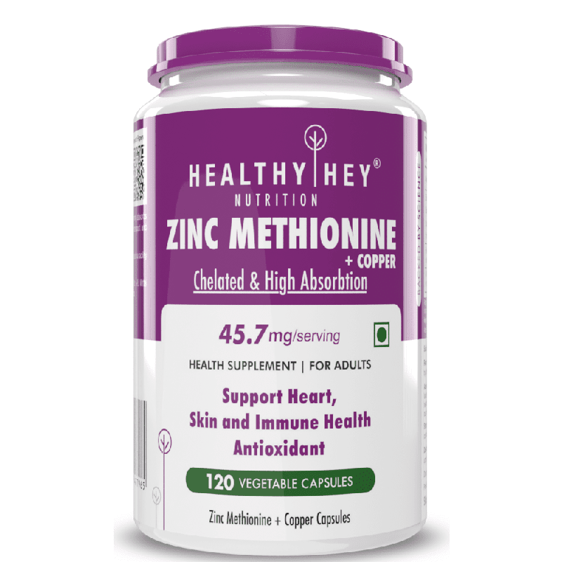 Zinc Methionine Plus Copper, Supports Immune and Antioxidant Protection - 120 Veg Capsules