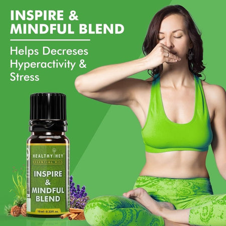 HealthyHey Essential Oils - 100% Pure Therapeutic Inspire and Mindful Blend Oil- 10ml - HealthyHey Nutrition