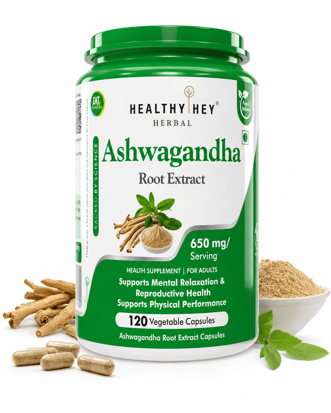 Herbal Ashwagandha root extract 120 veg capsules